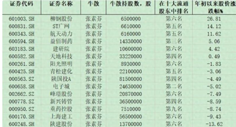 低价股抄底王！揭秘A股牛散“张素芬”：耗资逾13亿元买成15家上市公司前十大股东